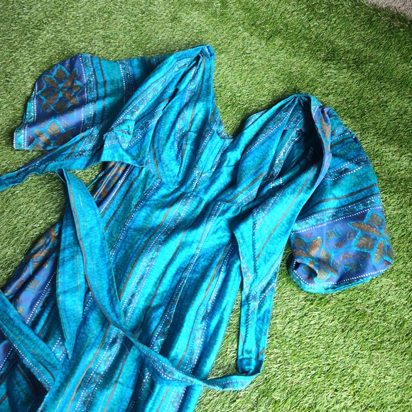 Vintage Nani Of Hawaii Dress Teal Hawaiian - Picture 12 of 12